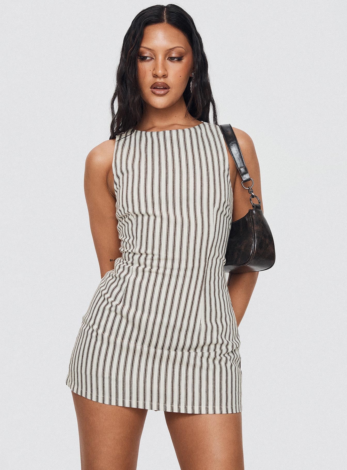 Women's Striped Romper | Sleeveless Round Neck Playsuit with Built-In Shorts