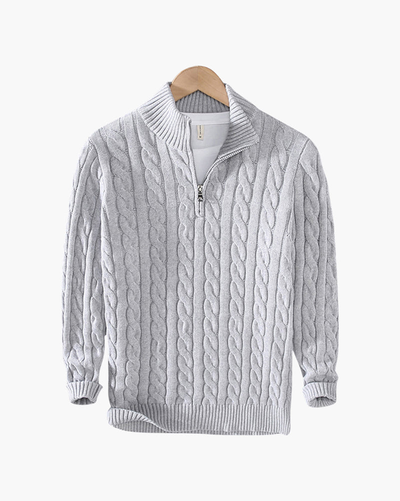 Men's Half-Zip Knit Sweater | Warm Casual Long Sleeve Knitwear