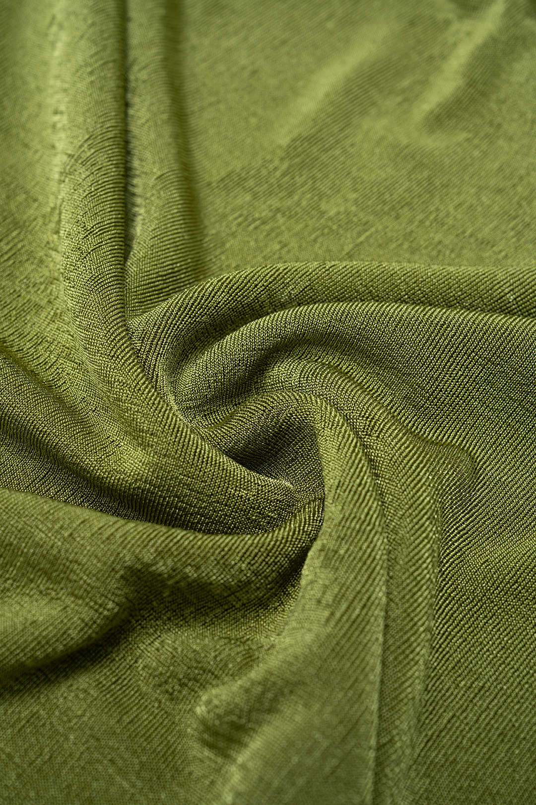 Women's olive ruched twist midi dress - alternate back view