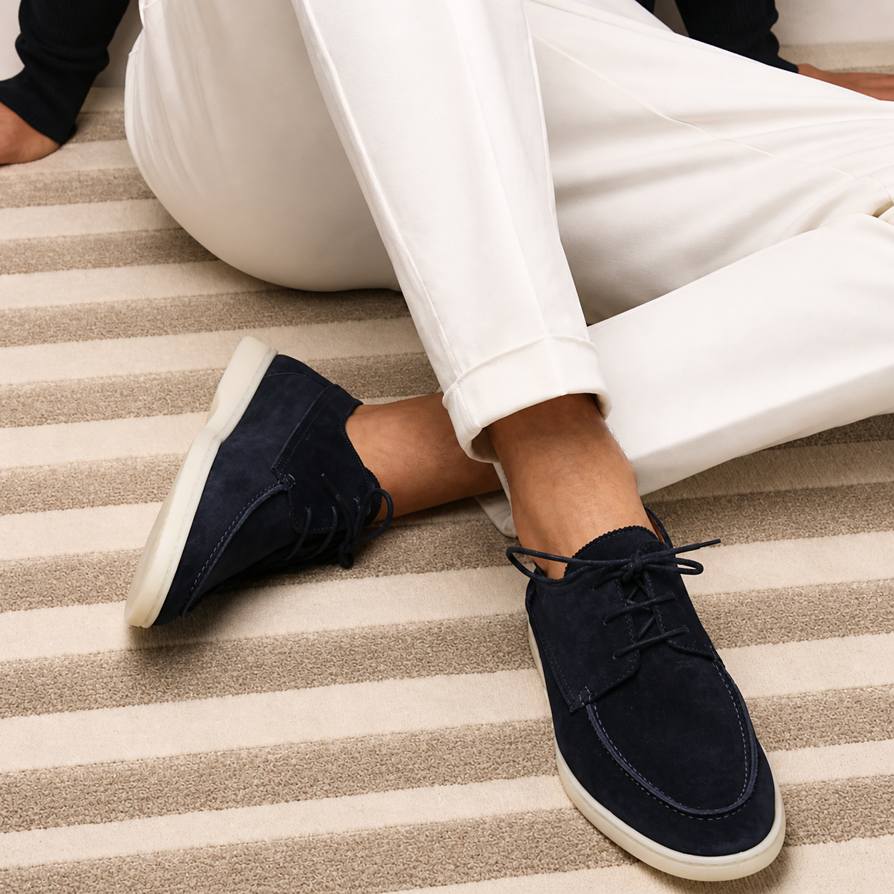 mens derby loafers | classic dress casual lace-up shoes - full view