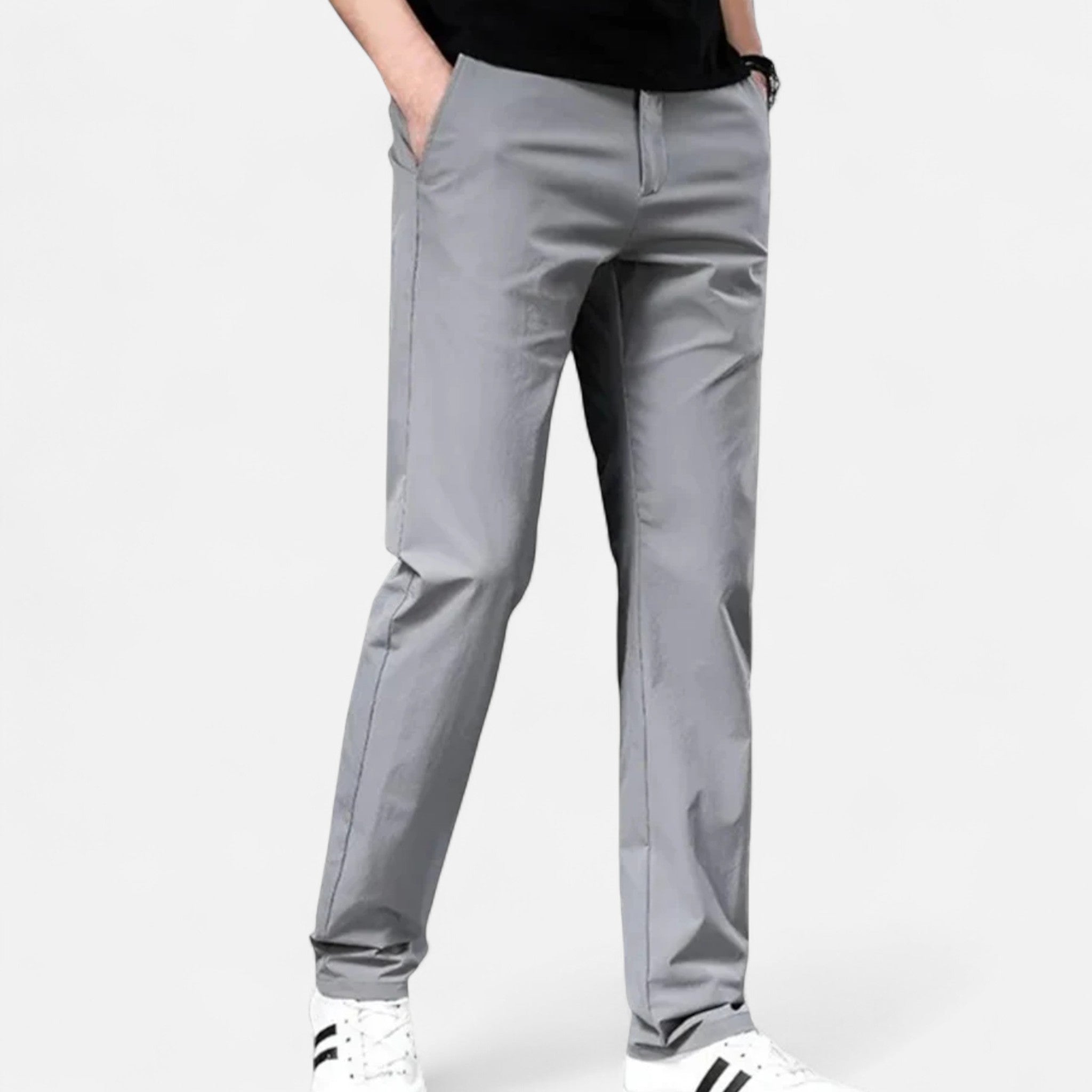 mens chino trousers | smart casual summer pants - detail view
