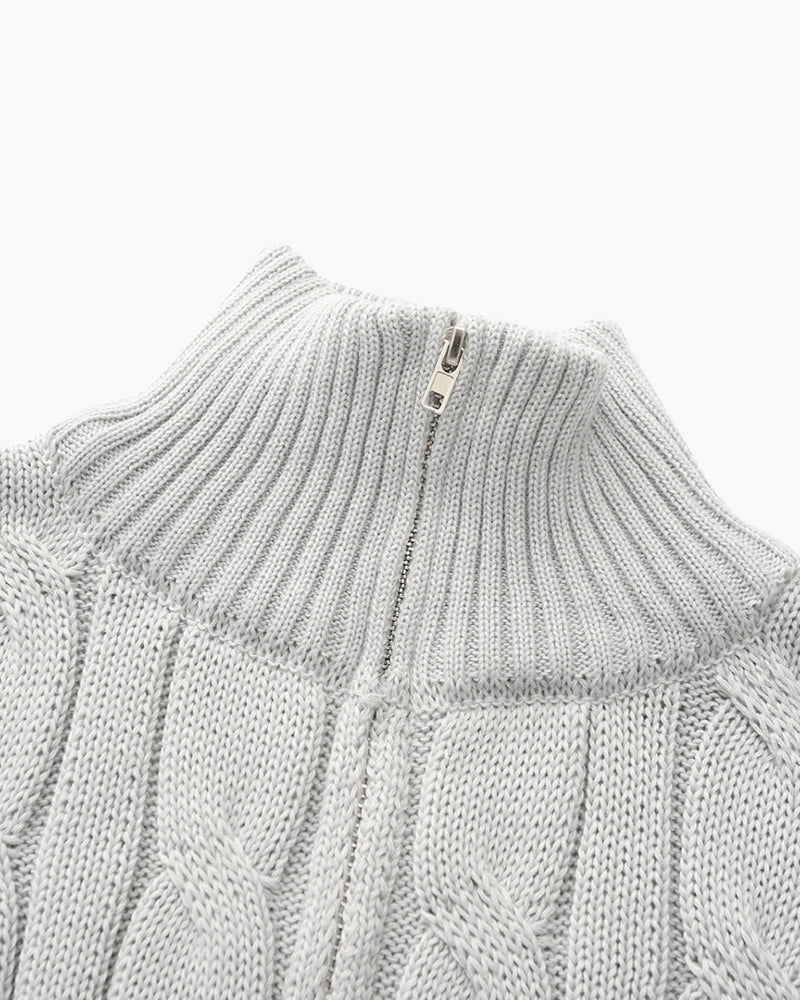 Men's Half-Zip Knit Sweater | Warm Casual Long Sleeve Knitwear