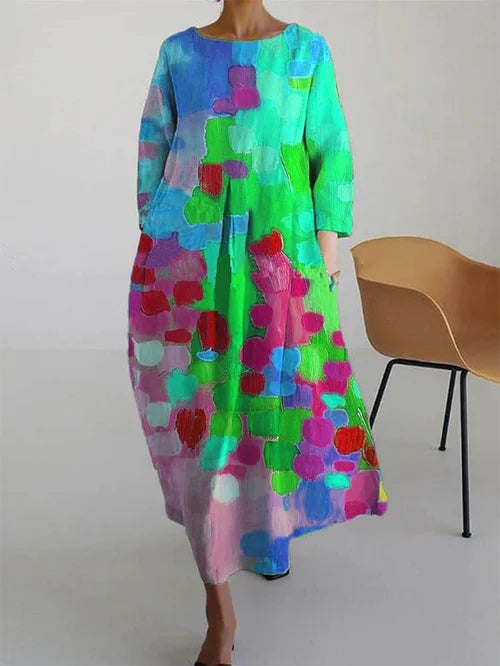 Women's Floral Midi Dress | Lightweight Summer Dress with Romantic Print