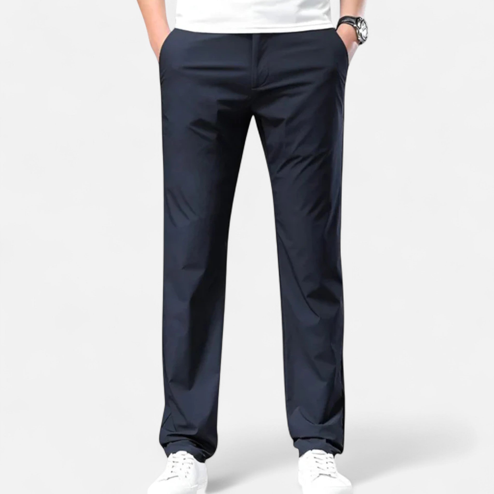 mens chino trousers | smart casual summer pants - back view