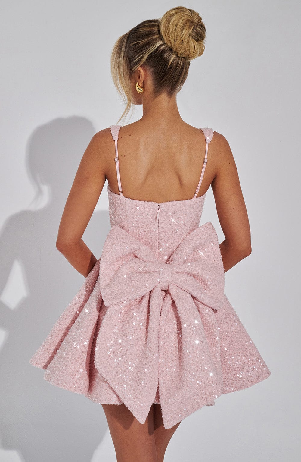 Women's off-white mini dress - side view