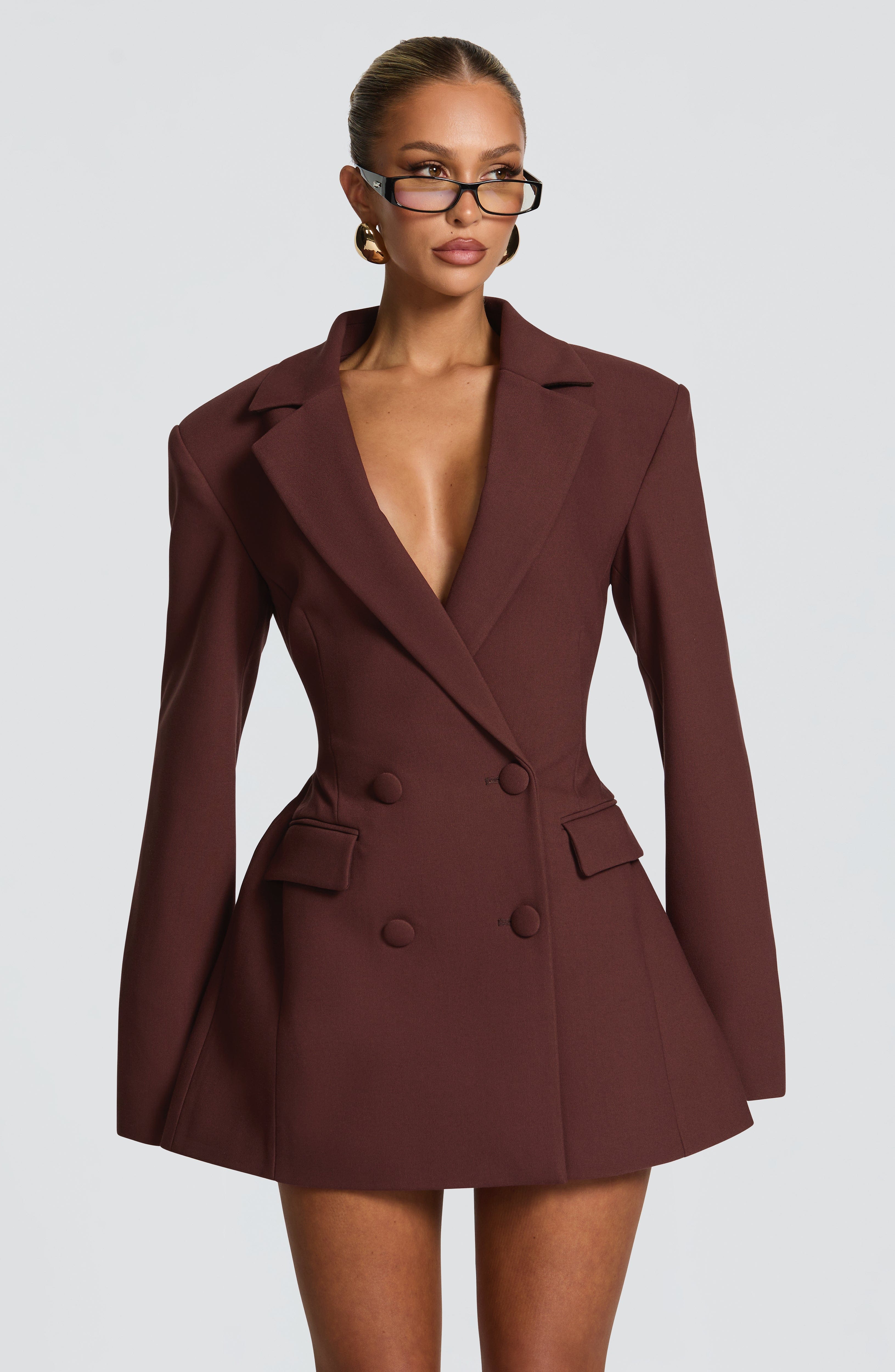 Women's blazer mini dress - front view