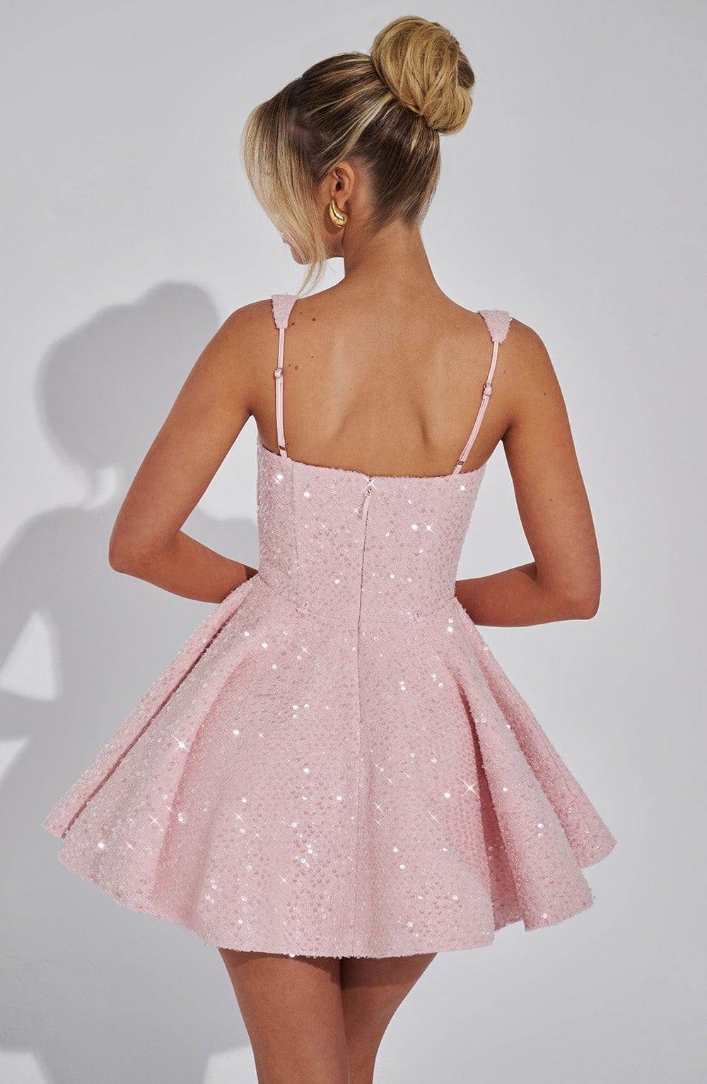 Women's off-white mini dress - alternate front view