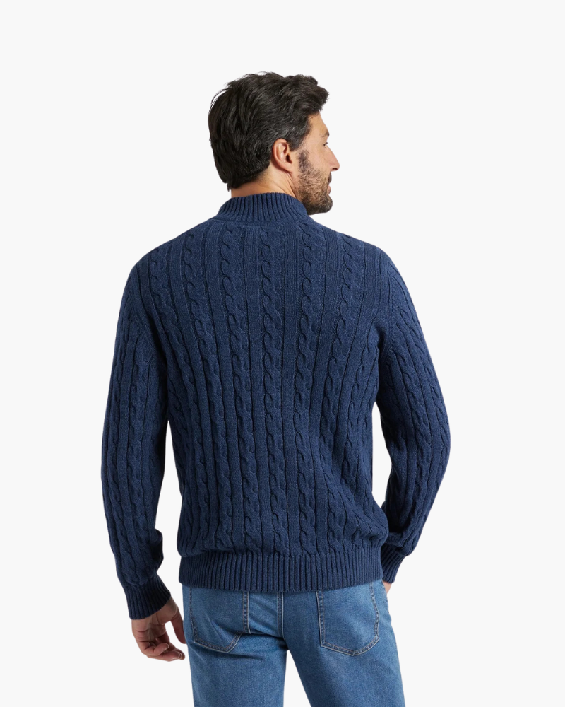 Men's Half-Zip Knit Sweater | Warm Casual Long Sleeve Knitwear
