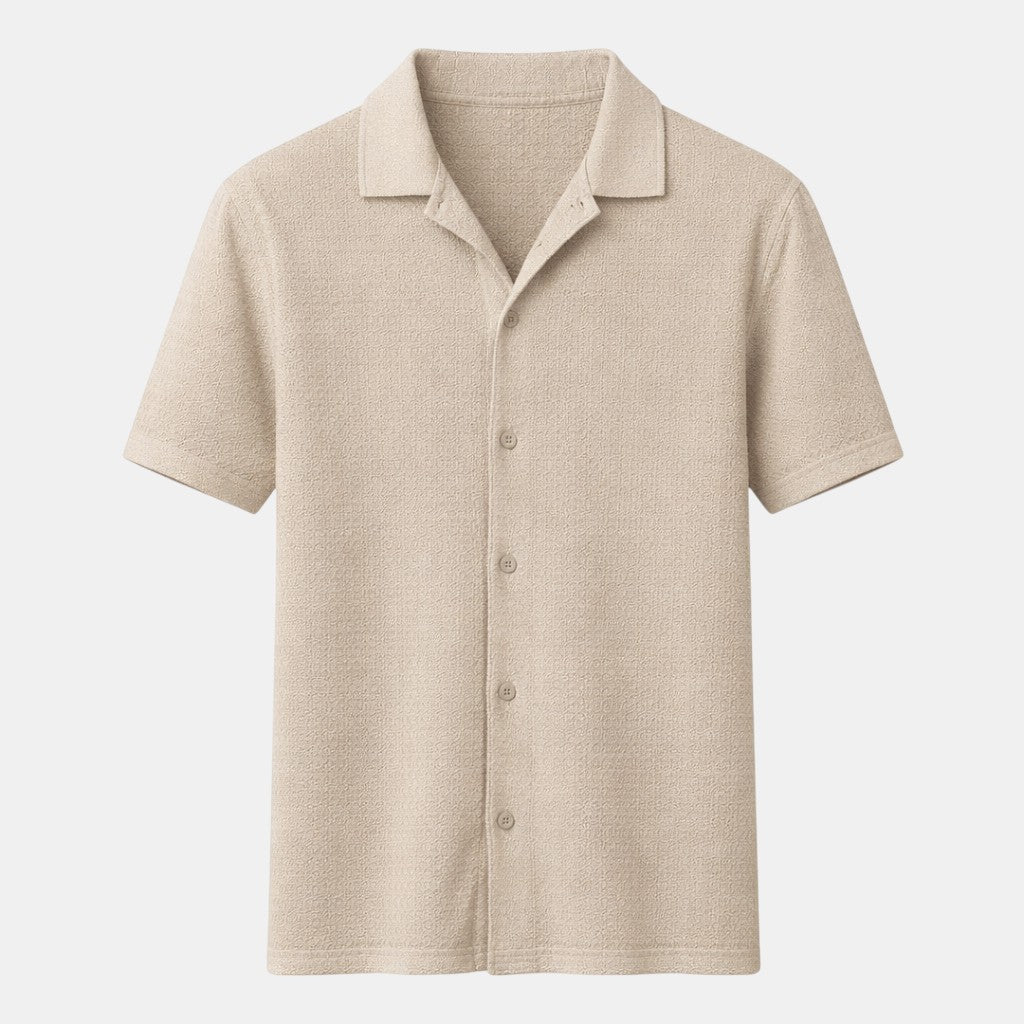 mens smart casual linen shirt | breathable summer button-up - front view