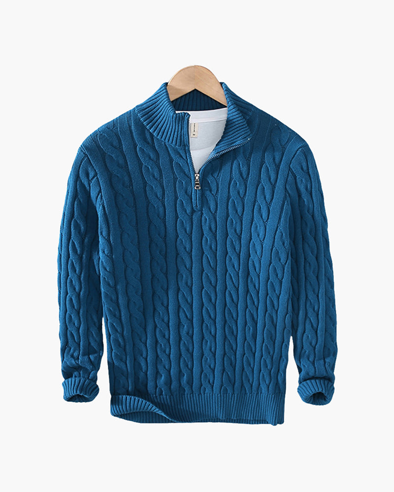Men's Half-Zip Knit Sweater | Warm Casual Long Sleeve Knitwear