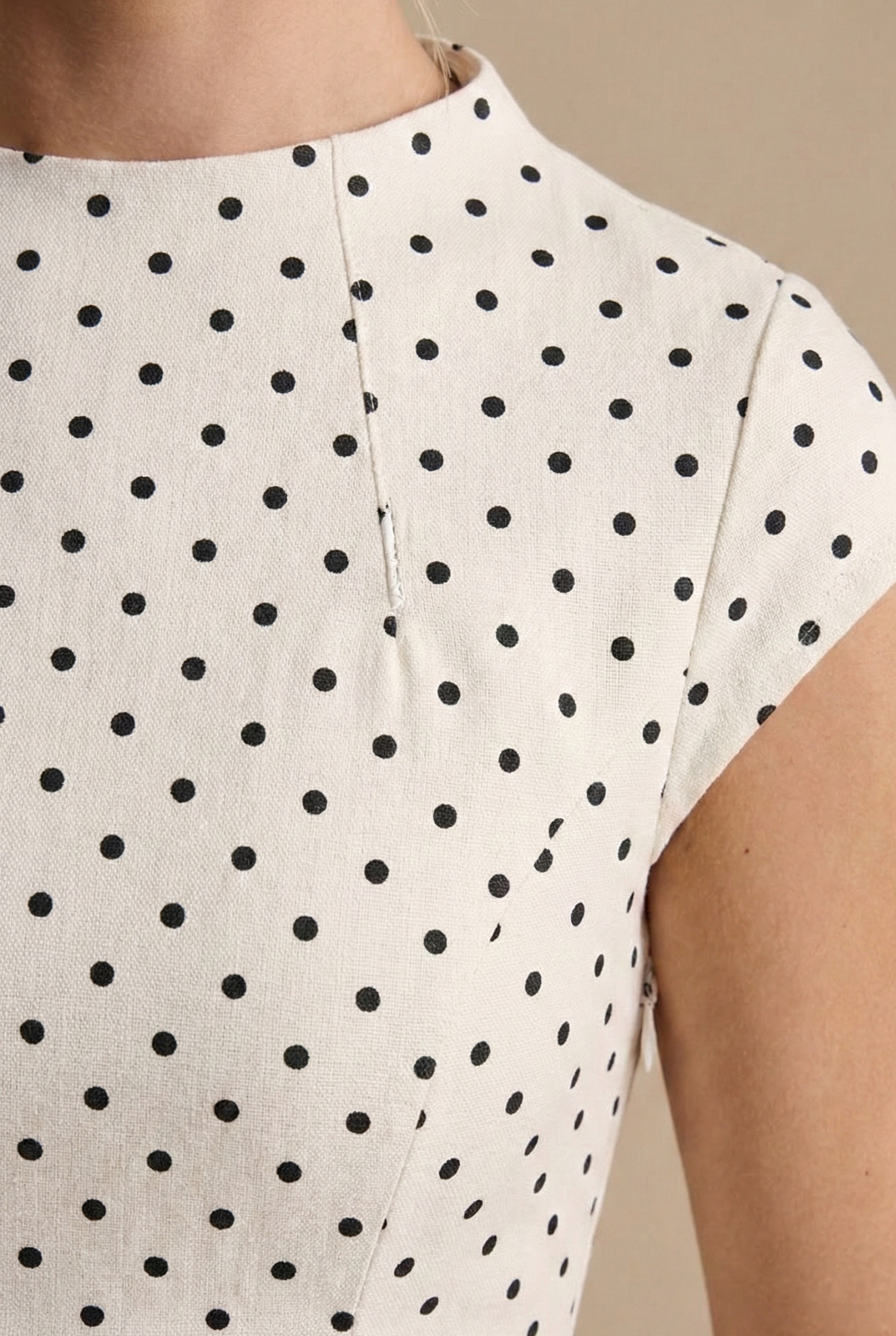 Women's White Polka Dot Maxi Dress | Round Neck A-Line Casual Summer Dress