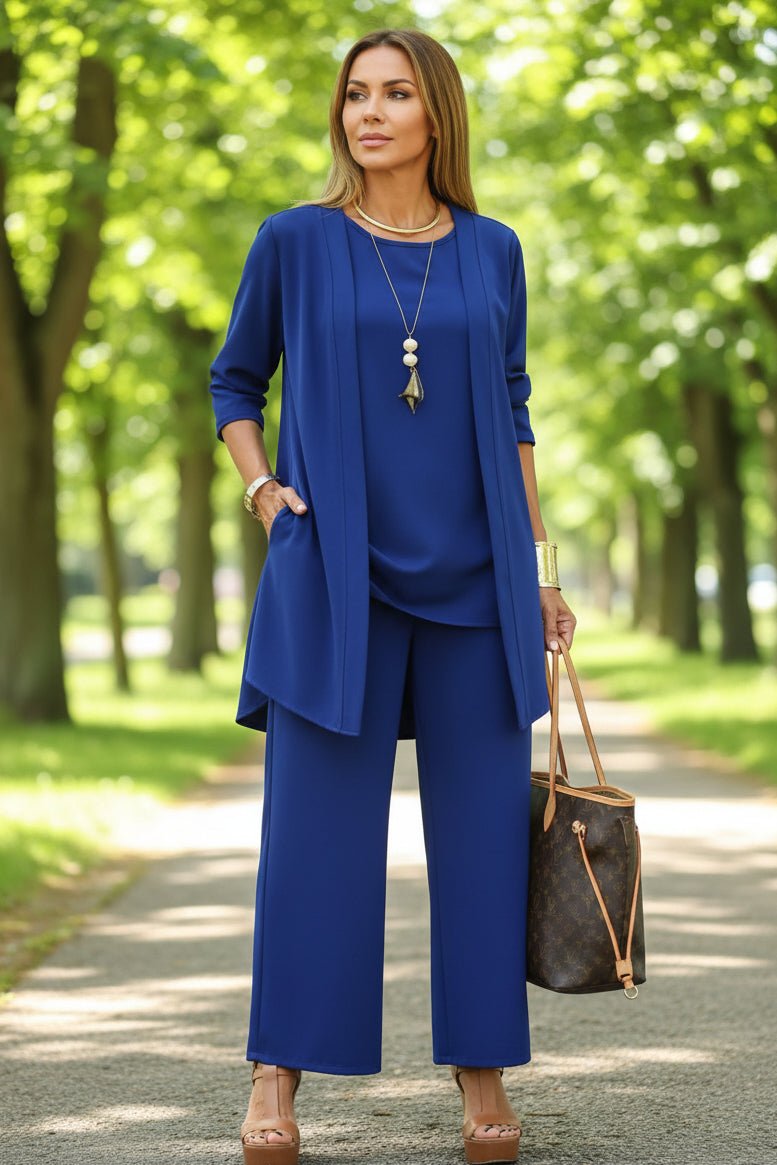 Women's 3-Piece Summer Lounge Set | Flowy Pants and Cover-Up