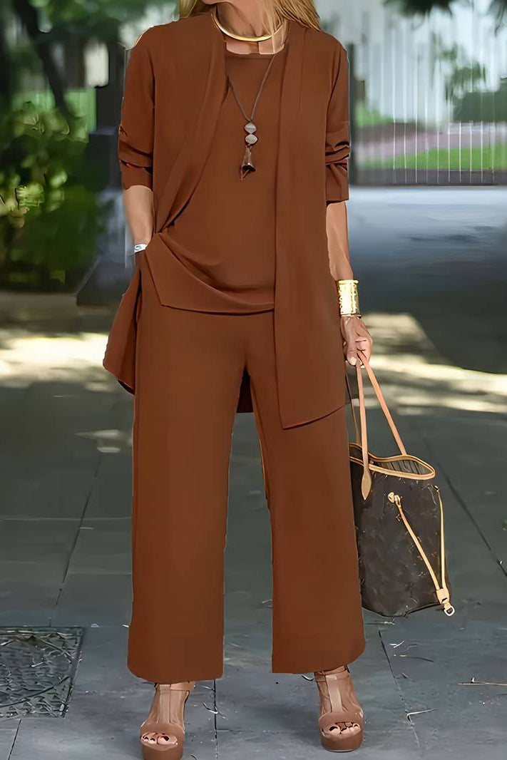 Women's 3-Piece Summer Lounge Set | Flowy Pants and Cover-Up