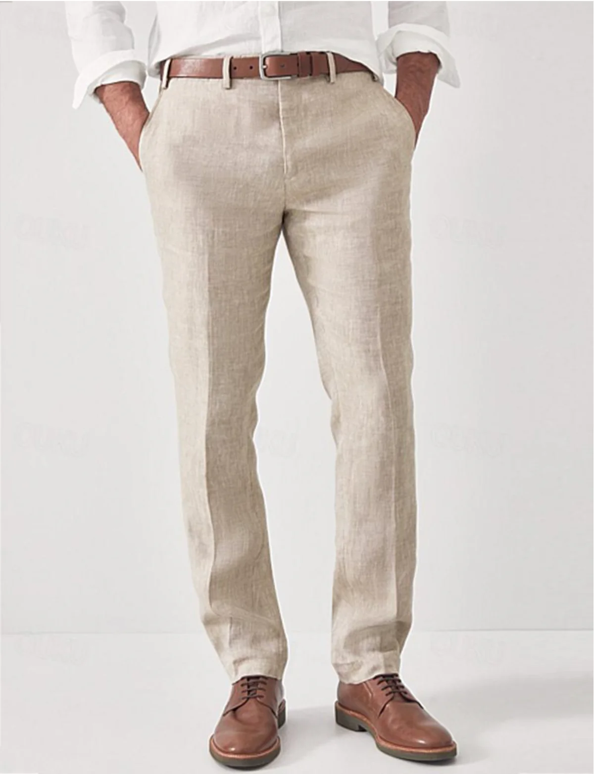 Men's Summer Linen Dress Pants | Lightweight Slim Fit
