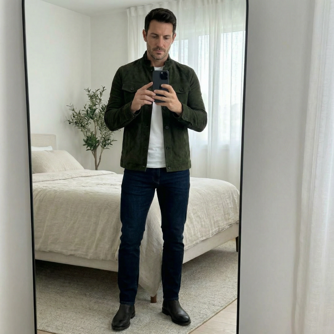 Men's Classic Pocket Suede Jacket