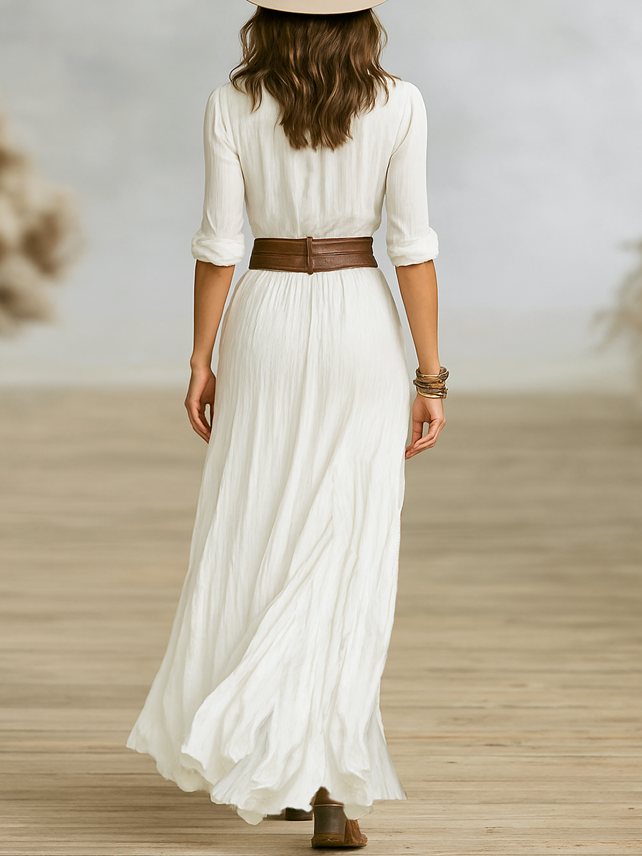 Women's White Elegant Maxi Dress | Formal Wedding Guest & Evening Dress