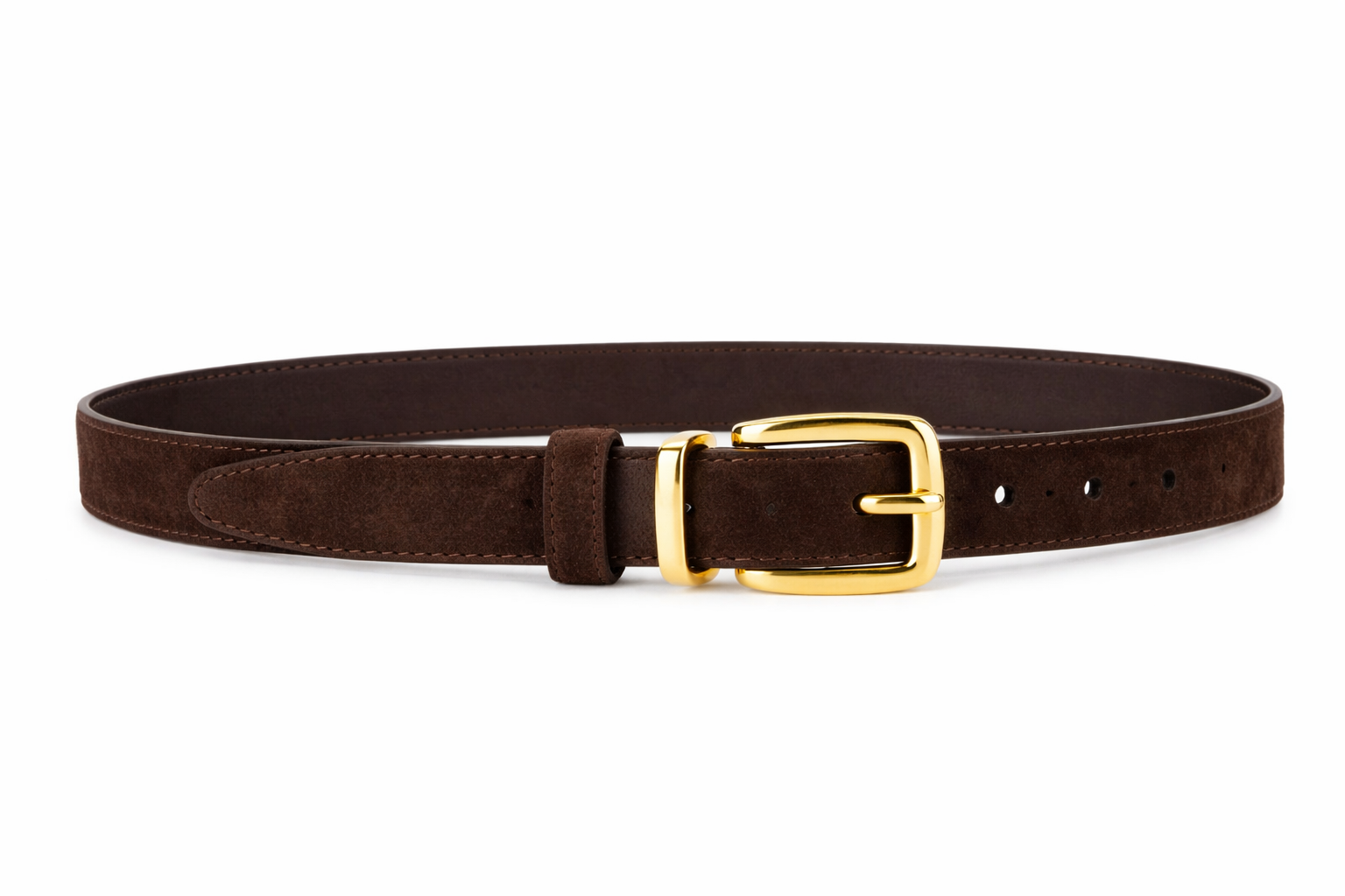 Suede Belt with Square Gold Buckle (unisex) (36 inches) (adults)