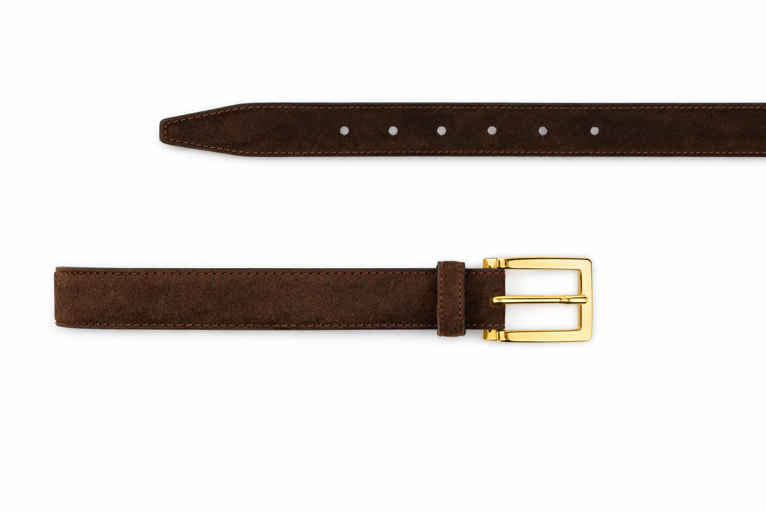 Suede Belt with Square Gold Buckle (men) (36inches) (adults)