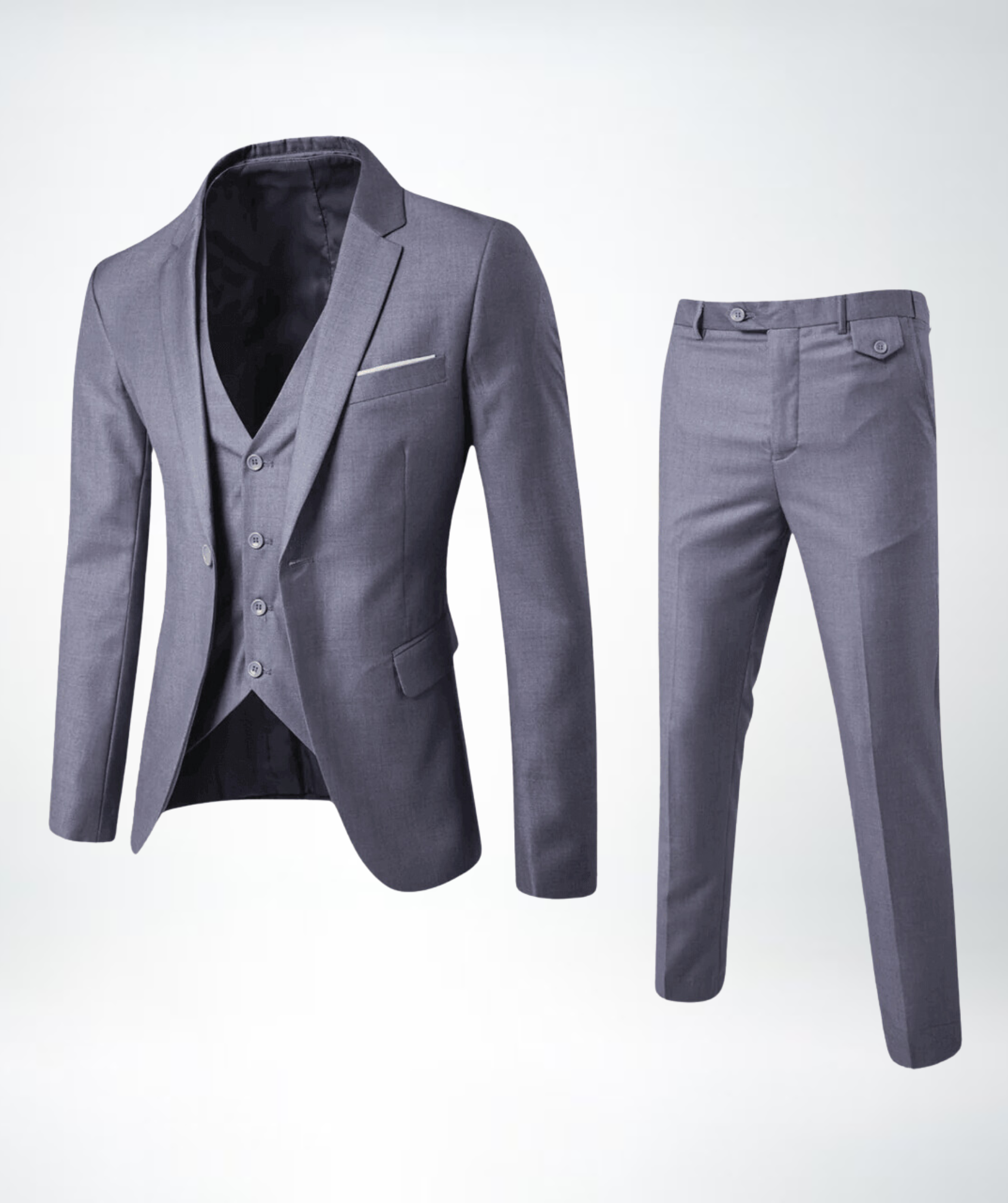 Men's elegant 3-piece suit - gray color