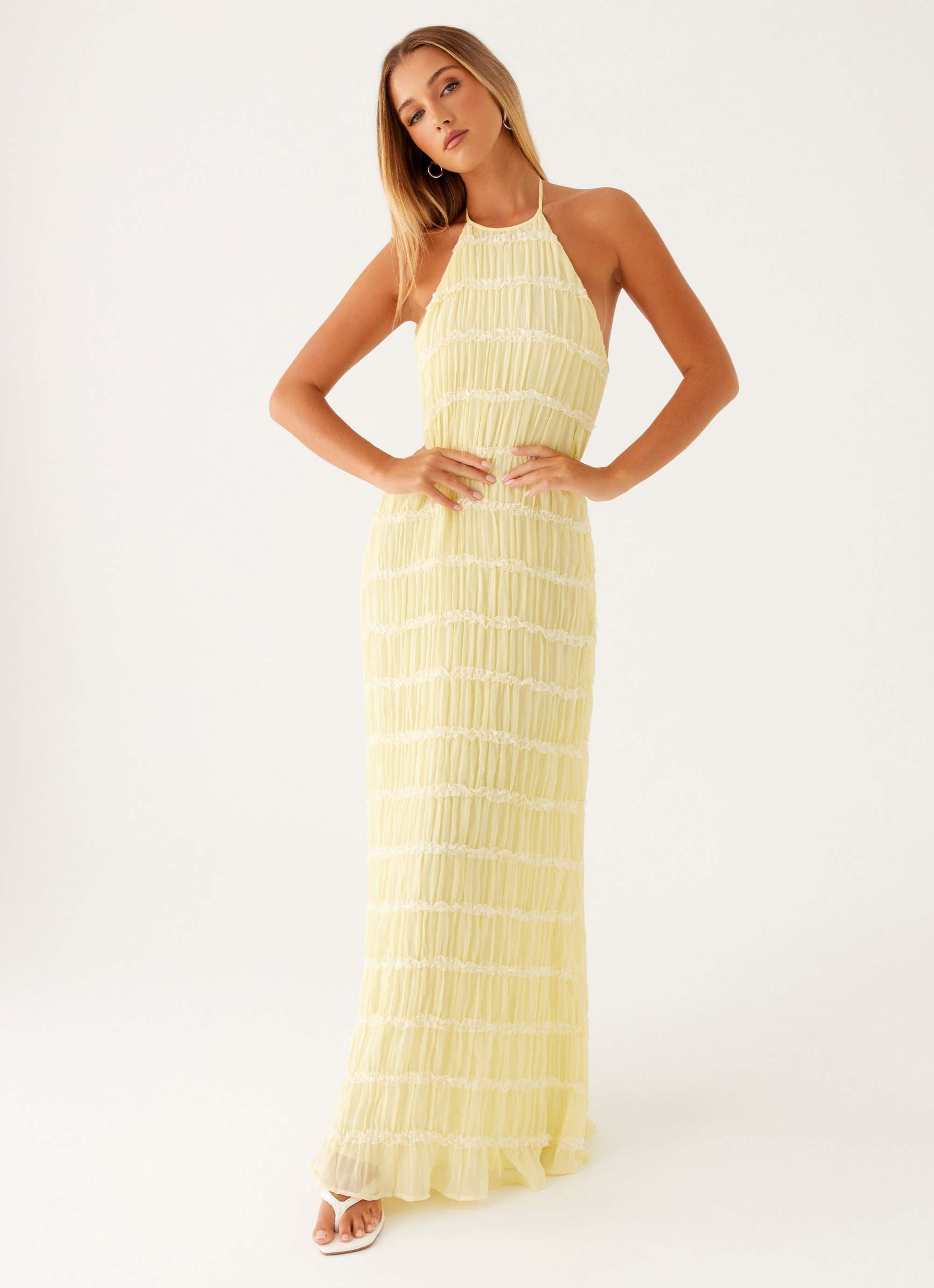 Women's Black Halter Neck Open Back Textured Maxi Evening Dress Wedding Guest