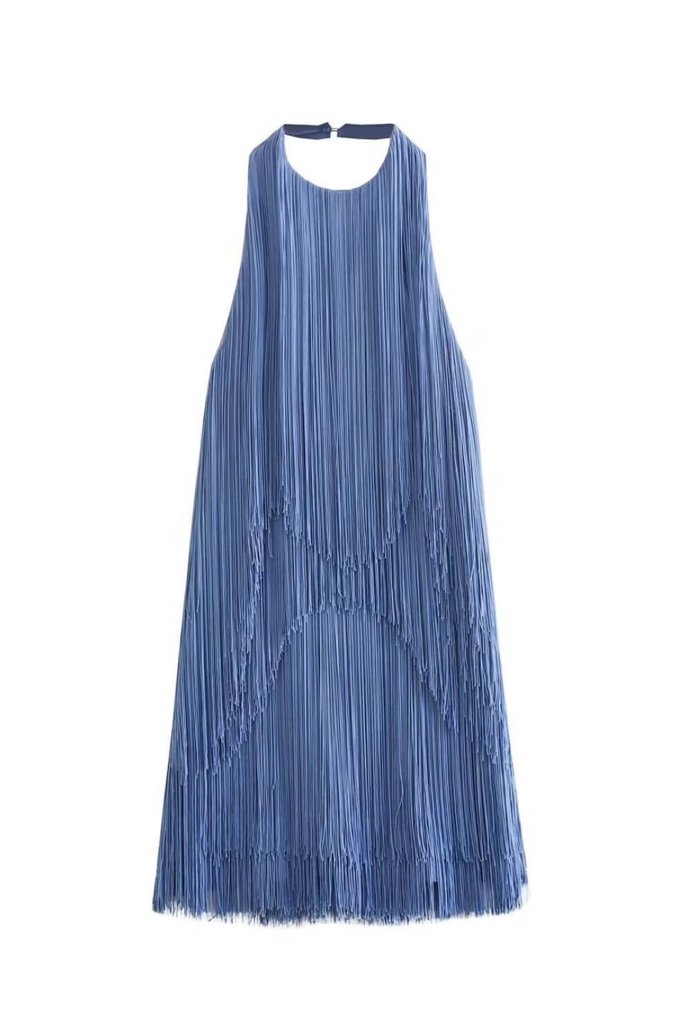 Women's Halter Neck Fringe Tiered Mini Dress | Party Evening Dress