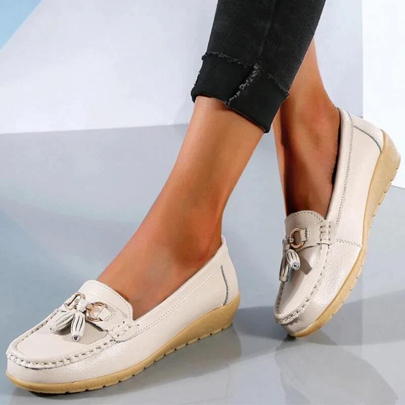 Women's Slip-On Loafers with Tassel Detail | Casual Flat Shoes