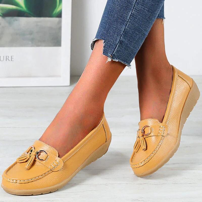 Women's Slip-On Loafers with Tassel Detail | Casual Flat Shoes