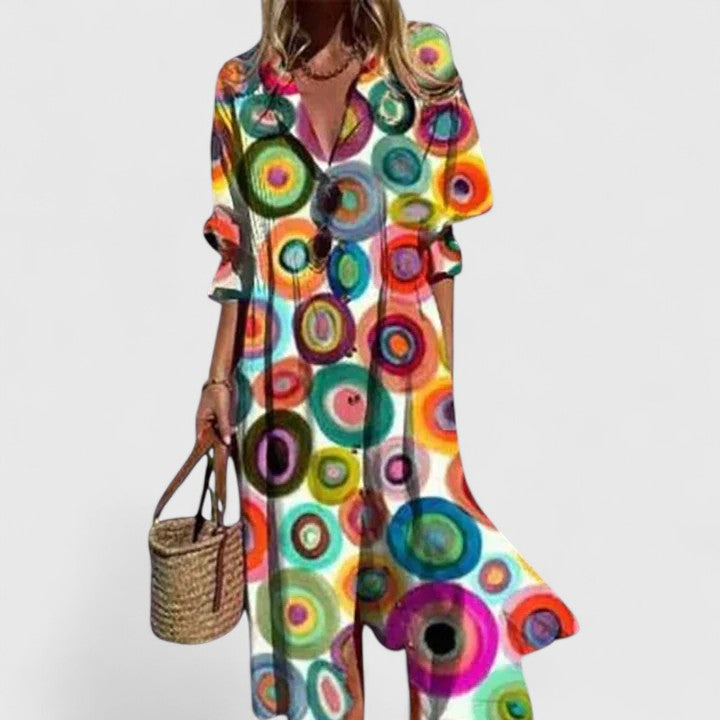 Women's White Boho Maxi Dress | Elegant Casual Flowy Summer Dress