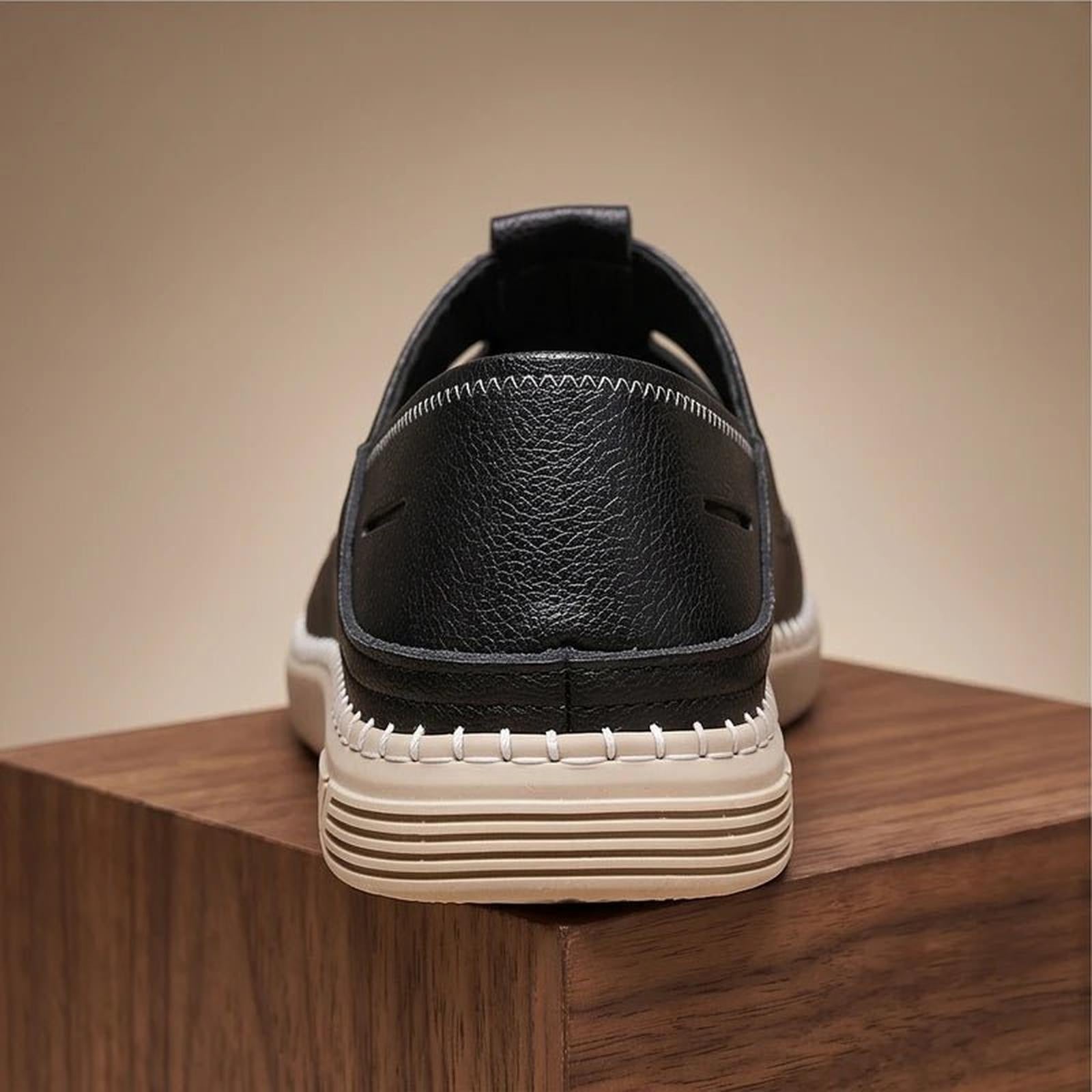 Men's Leather Fisherman Sandals with Closed Toe | Beach Casual