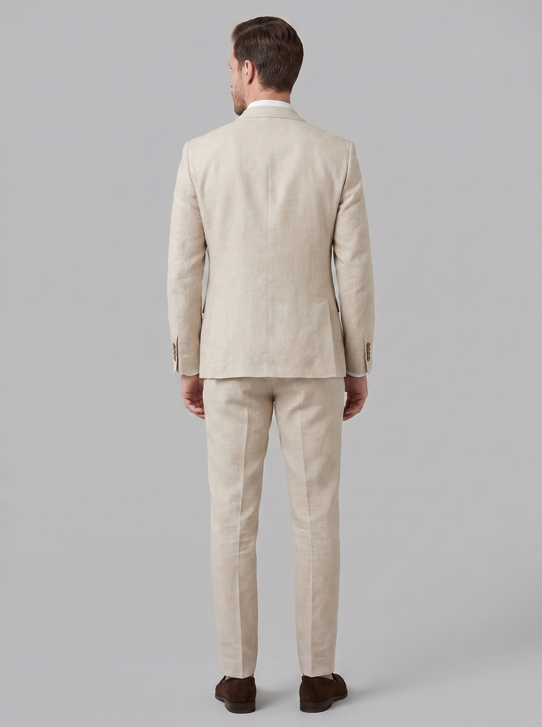 Men's Slim Fit Linen Wedding Suit | 2-Piece Tailored Set