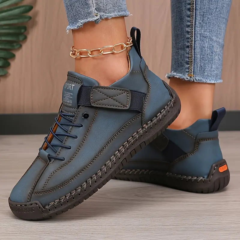 Women's Black Wide Fit Sneakers | Supportive Ergonomic Arch Support Shoes