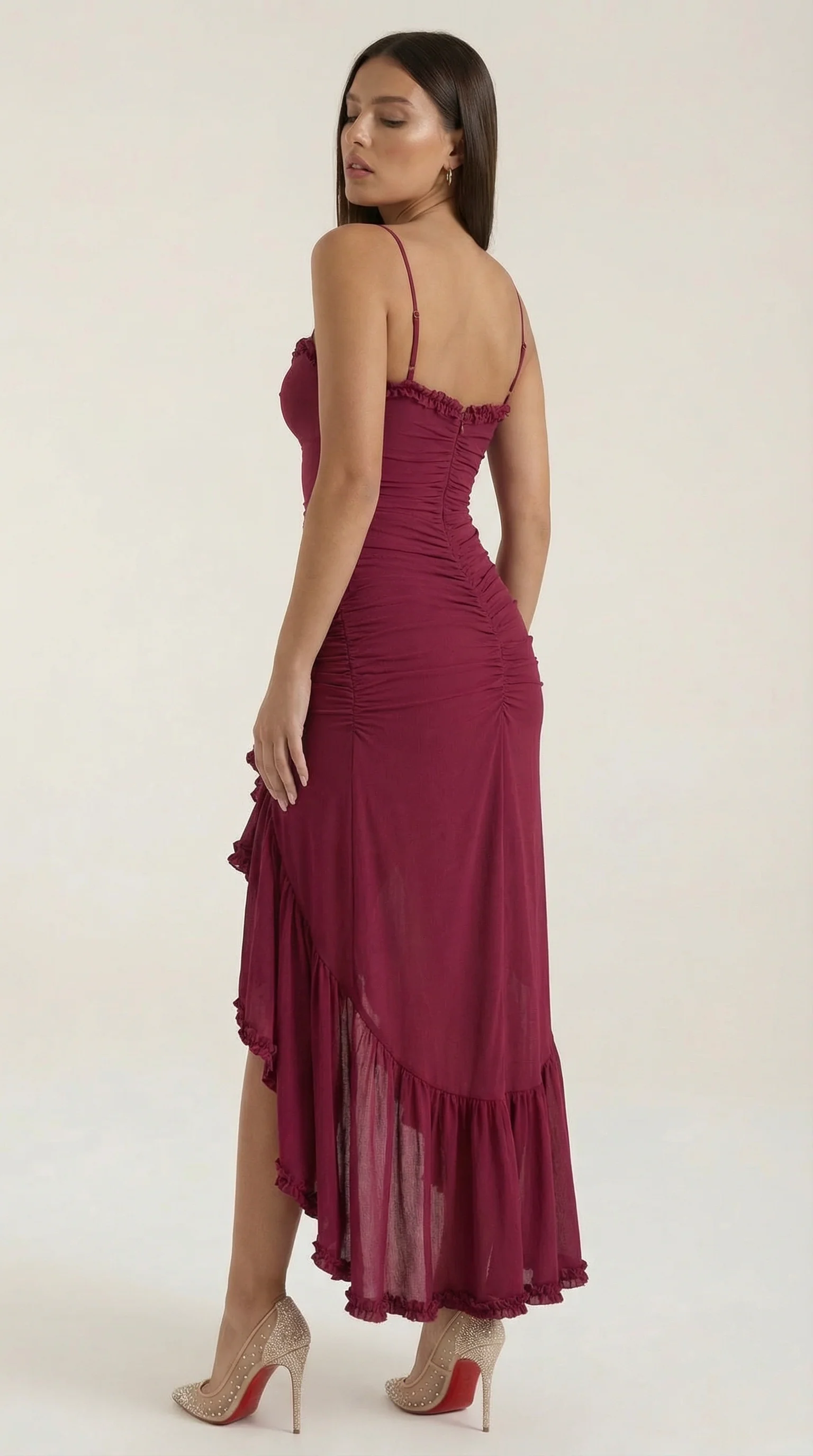 Women's Sleeveless Ruffle Maxi Dress | Wedding Guest Formal Long Dress