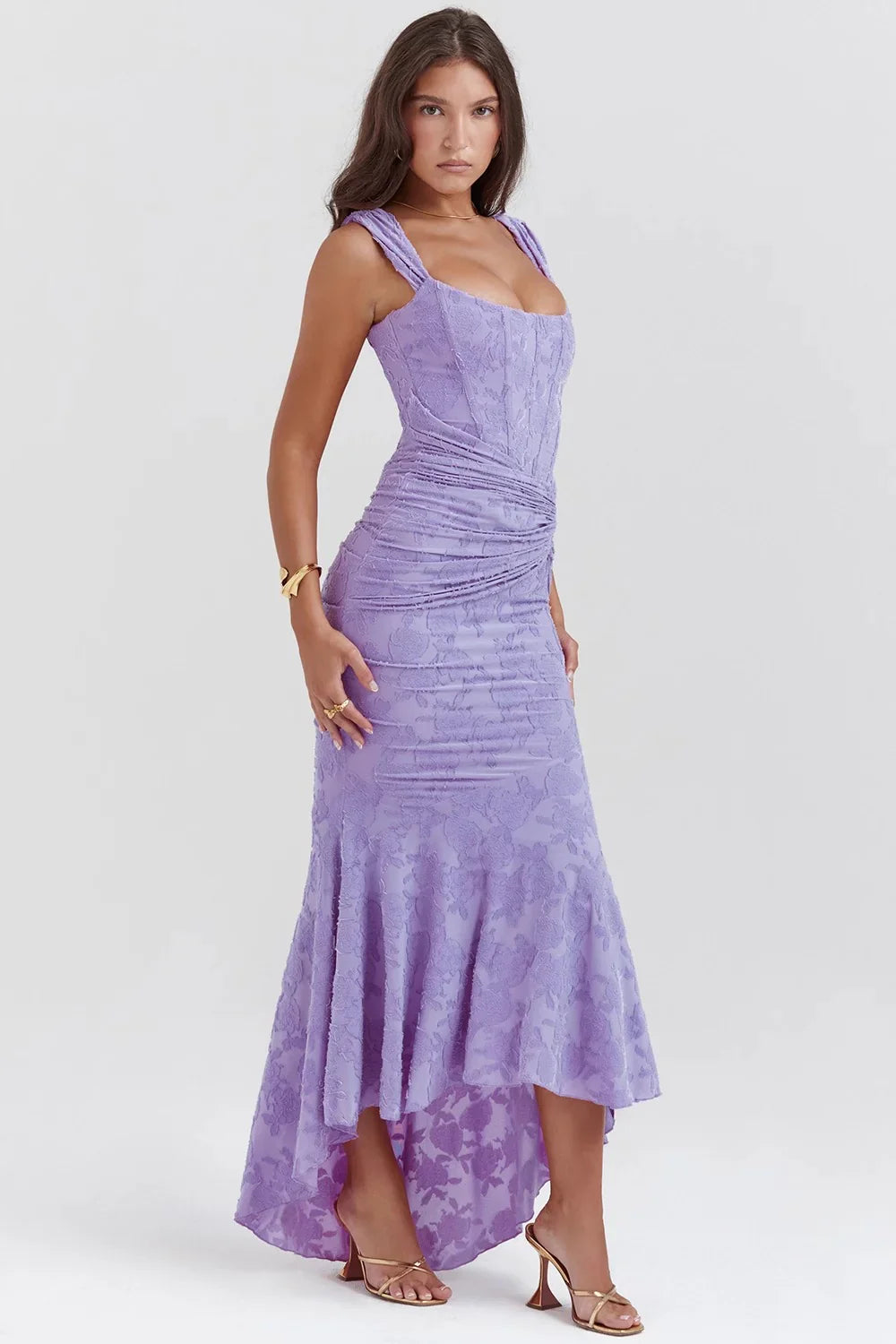 Women's Light Blue Elegant Casual Flowy Maxi Dress
