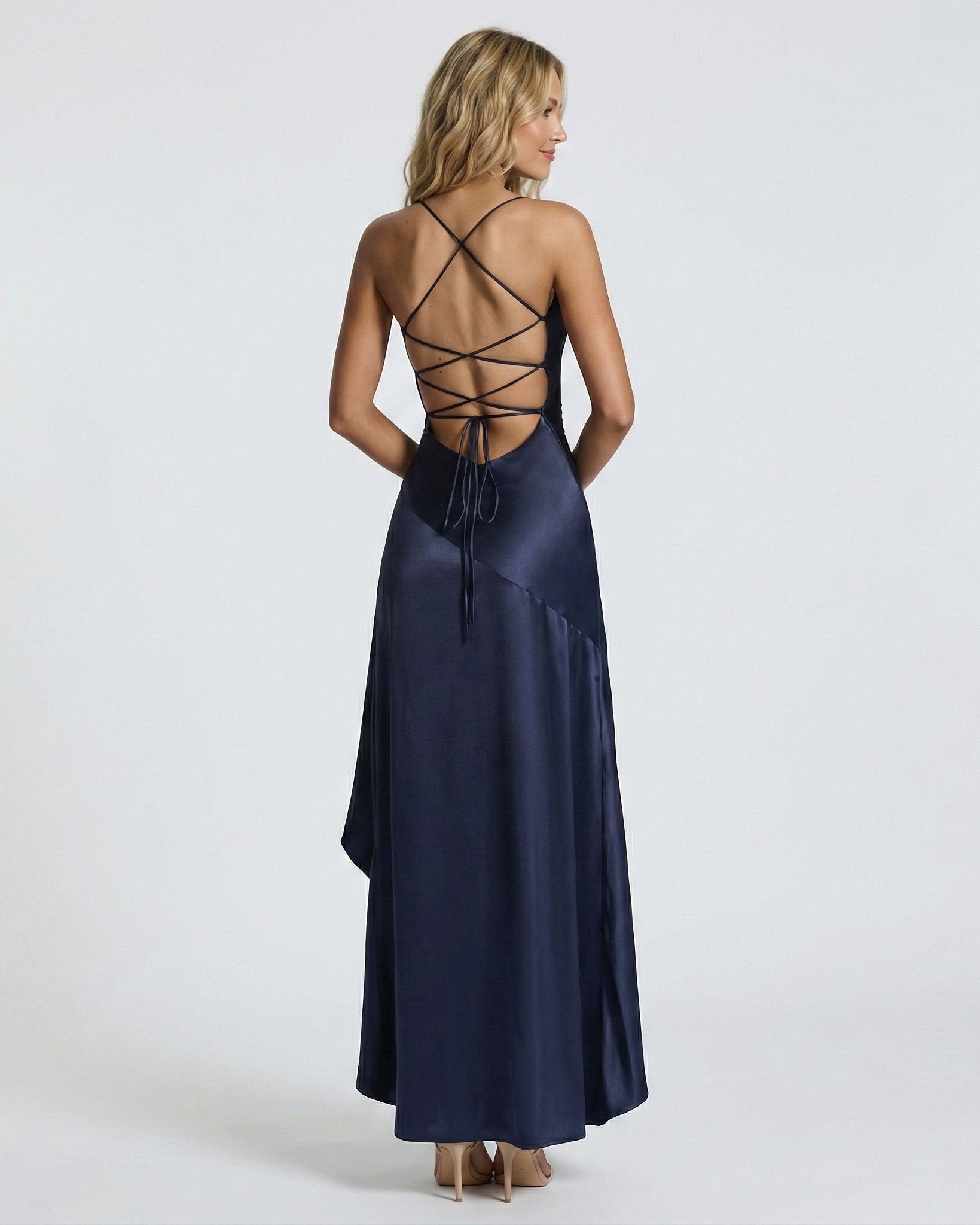 Women's rust off-shoulder maxi dress - detail view