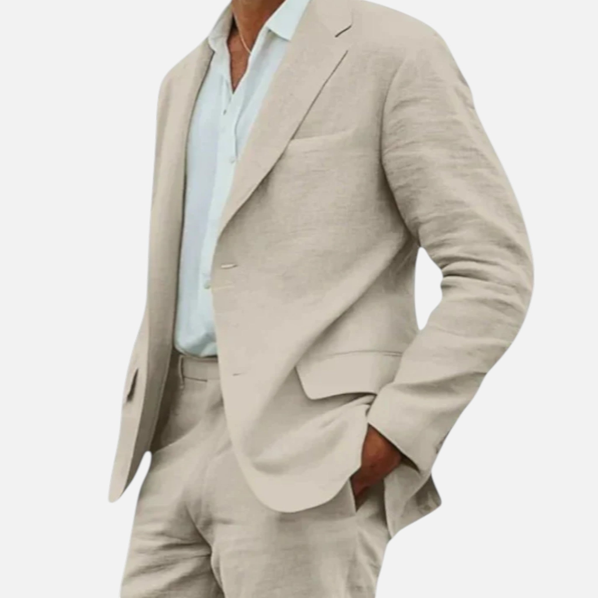 Men's Classic Linen Suit | Lightweight 2-Piece Summer Set
