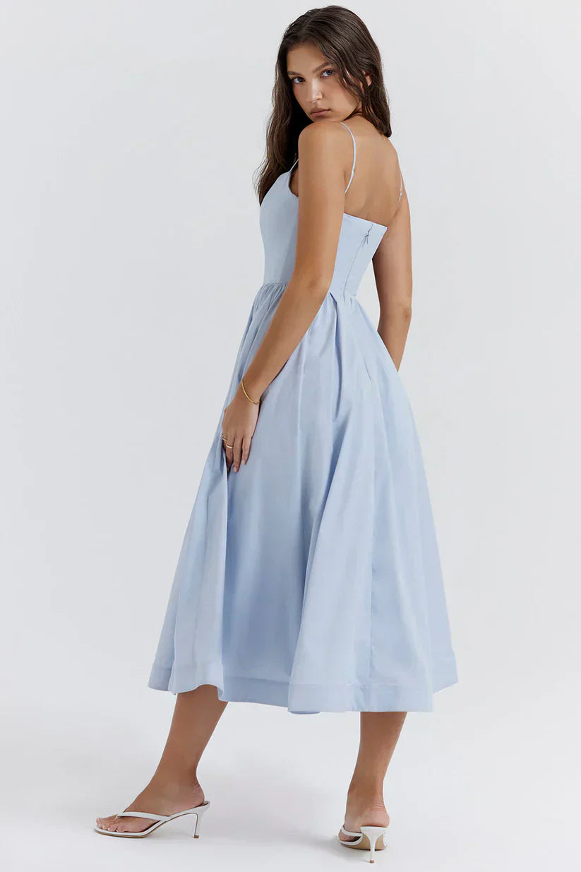 Women's Pink Sleeveless Fitted Midi Dress | Elegant Casual Summer & Formal Dress
