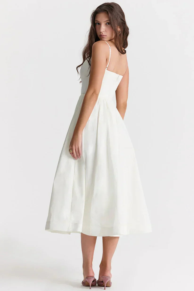 Women's Pink Sleeveless Fitted Midi Dress | Elegant Casual Summer & Formal Dress