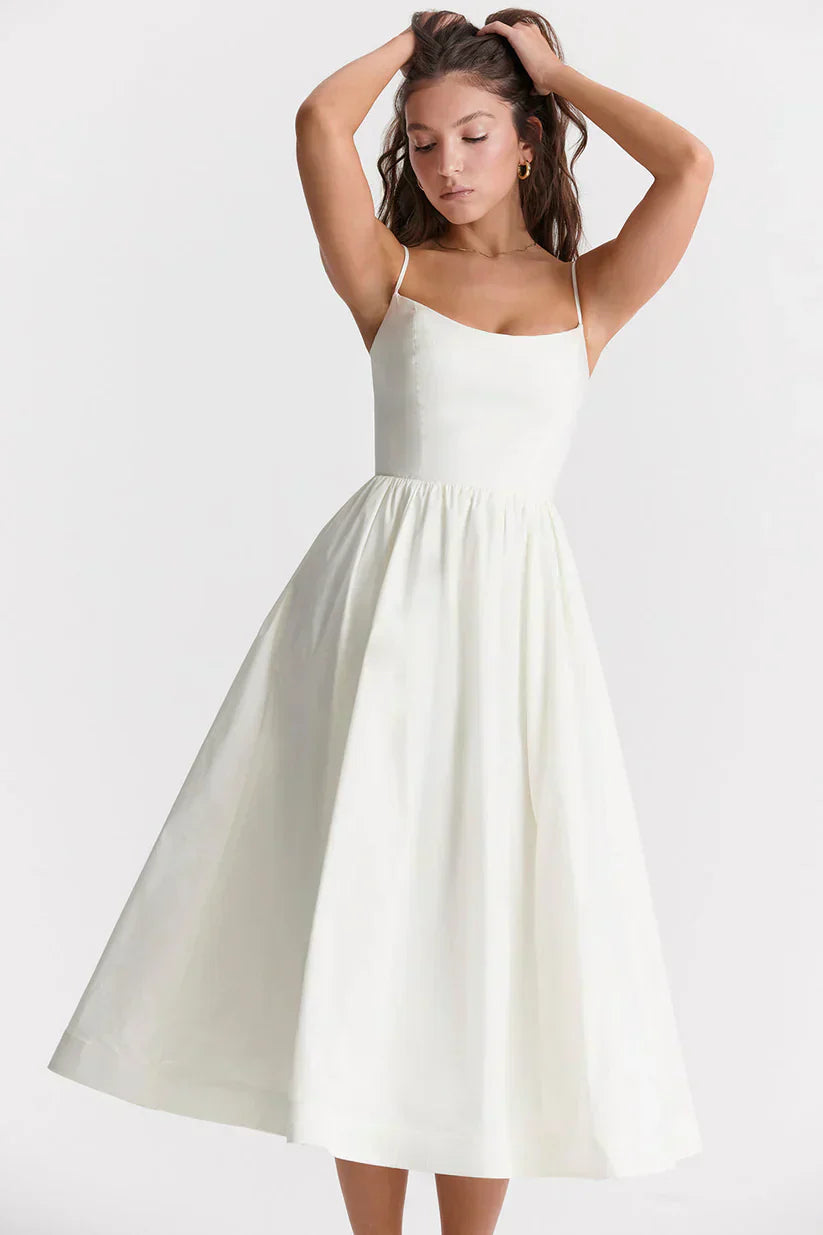 Women's Pink Sleeveless Fitted Midi Dress | Elegant Casual Summer & Formal Dress