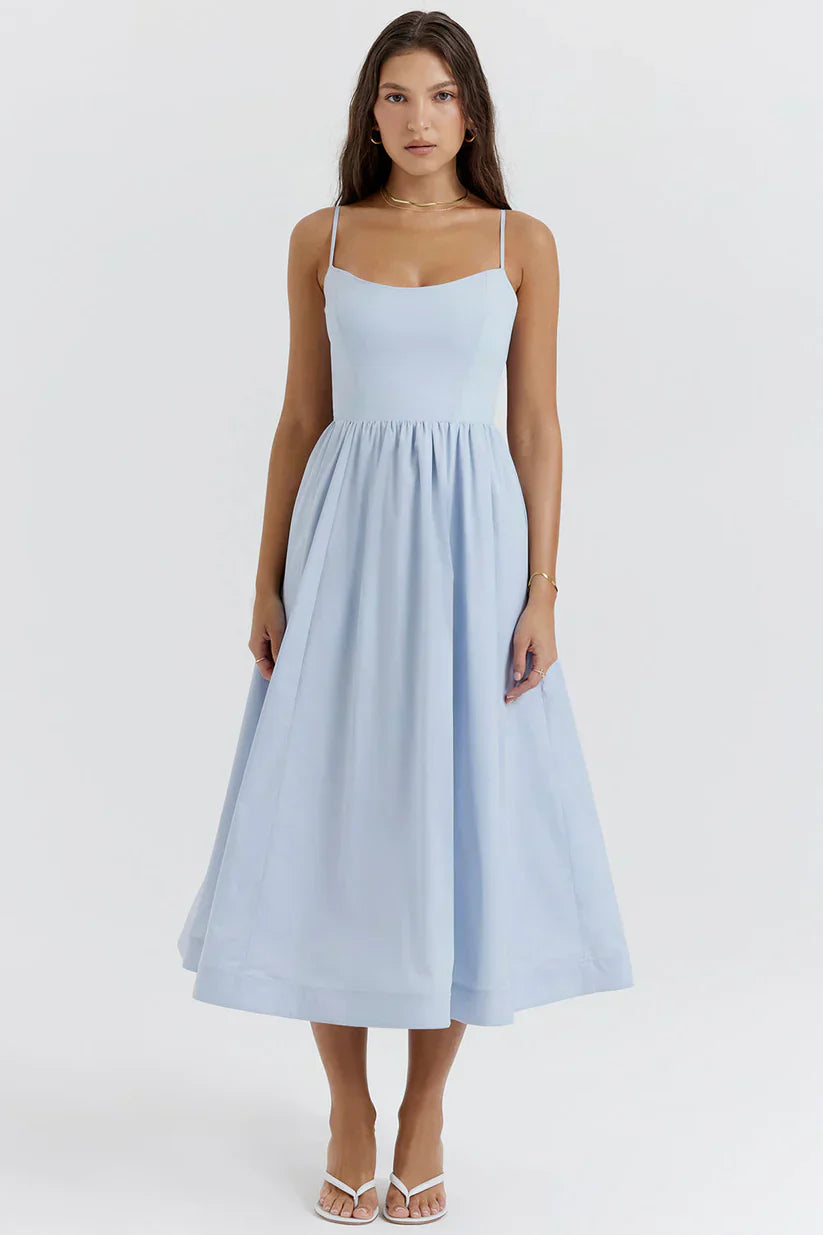 Women's Pink Sleeveless Fitted Midi Dress | Elegant Casual Summer & Formal Dress