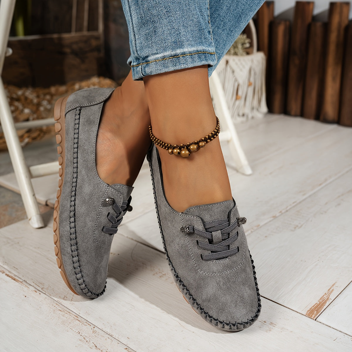 Women's Soft Moccasin Flat Slip-On Shoes | Flexible Casual Everyday