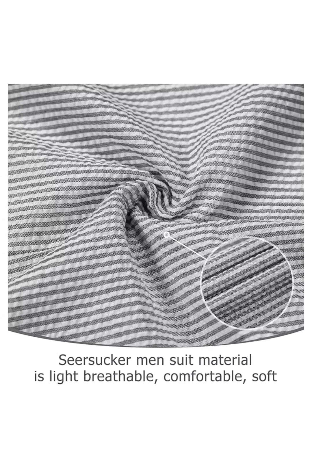 men's striped seersucker 2-piece suit - fabric texture