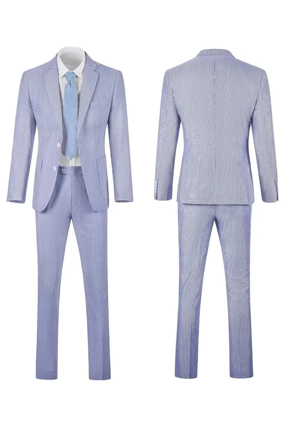 Men's Striped Seersucker 2-Piece Suit | Summer Blazer and Pants