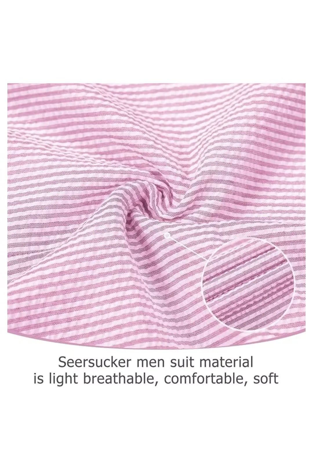Men's Striped Seersucker 2-Piece Suit | Summer Blazer and Pants