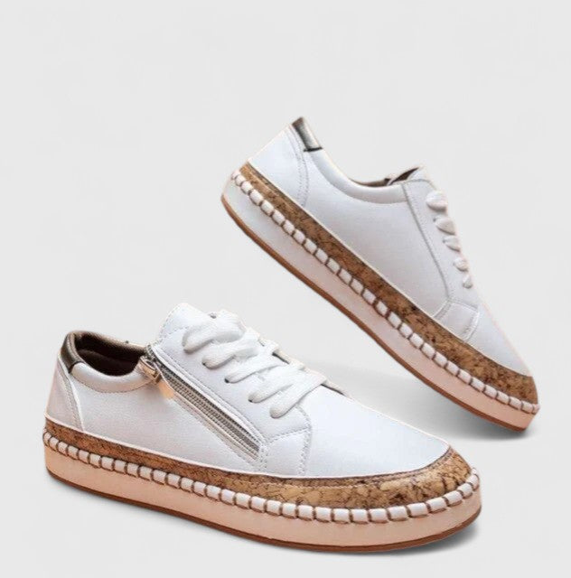 Women's Floral Embroidered Espadrille Sneakers | Jute Sole Lace-Up