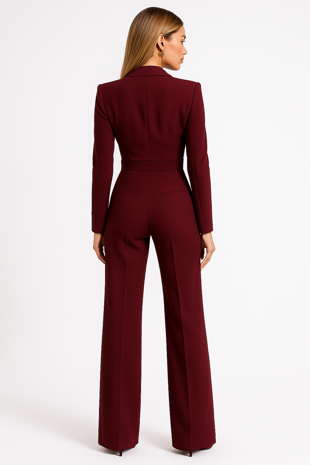 women's v-neck wide-leg jumpsuit - side view