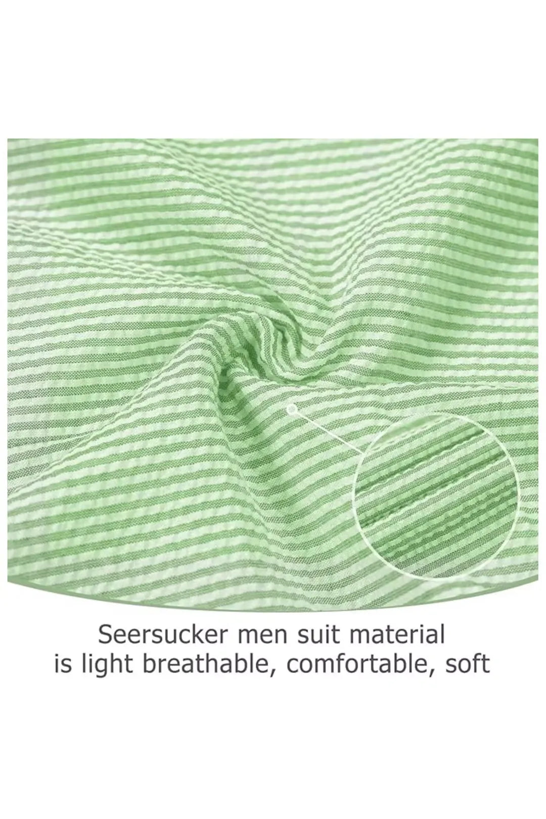 Men's Striped Seersucker 2-Piece Suit | Summer Blazer and Pants