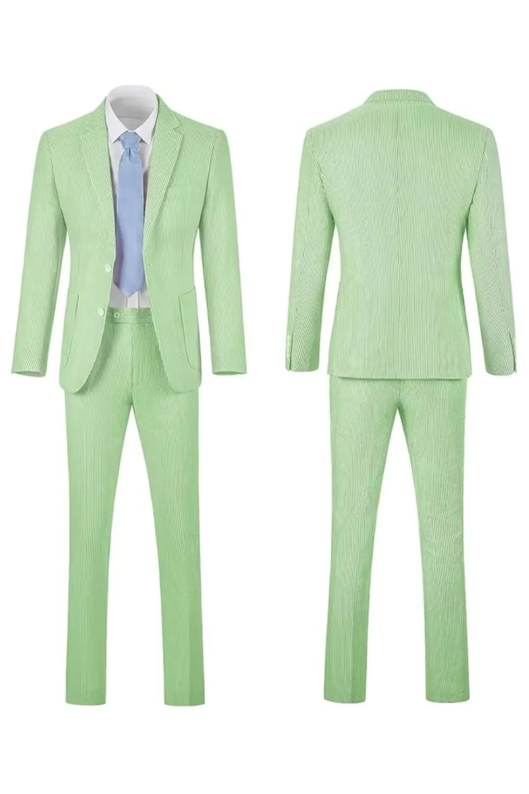 Men's Striped Seersucker 2-Piece Suit | Summer Blazer and Pants