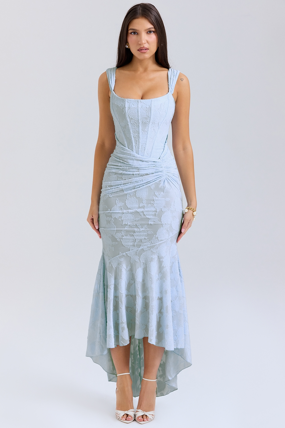 Women's Light Blue Elegant Casual Flowy Maxi Dress