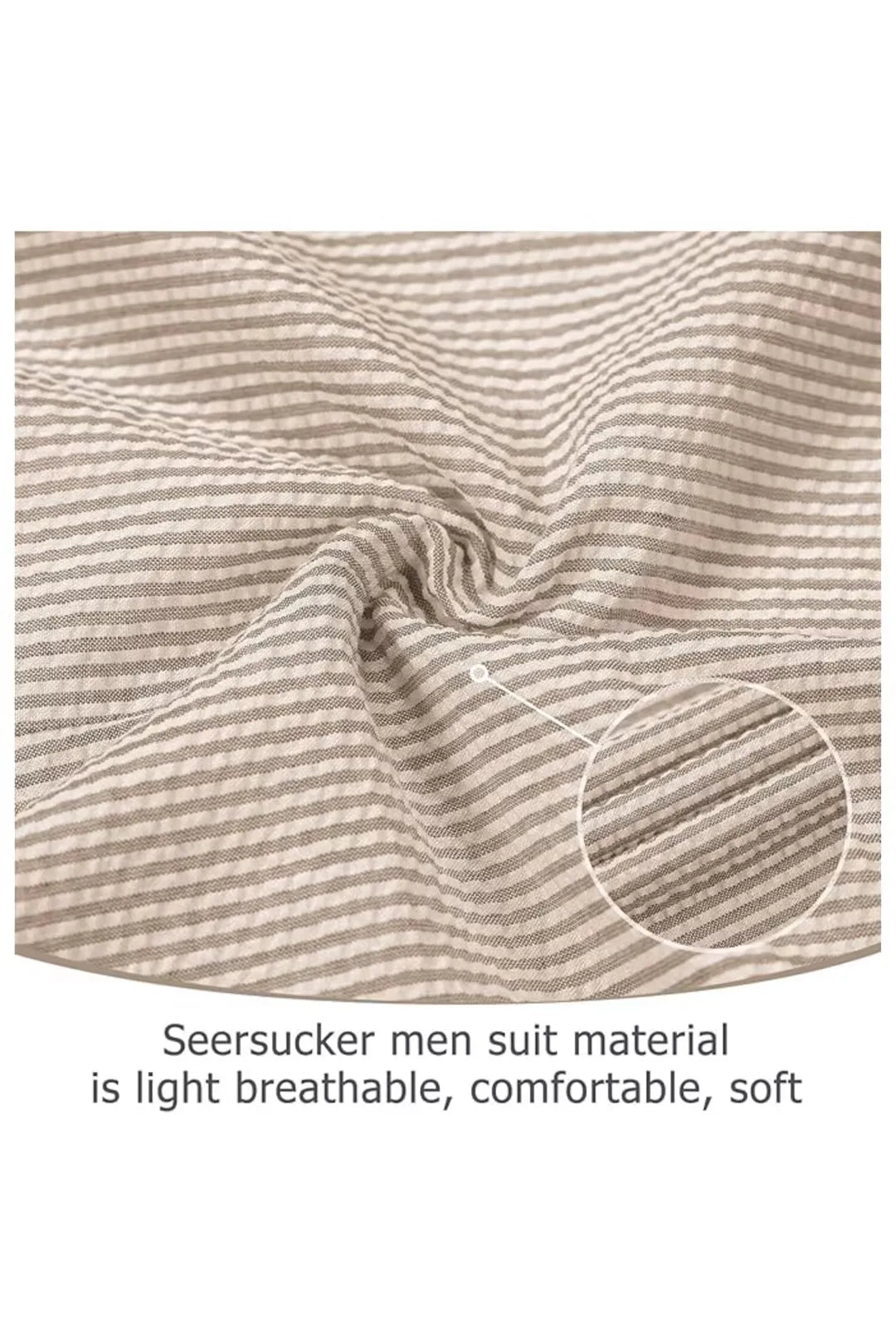 Men's Striped Seersucker 2-Piece Suit | Summer Blazer and Pants