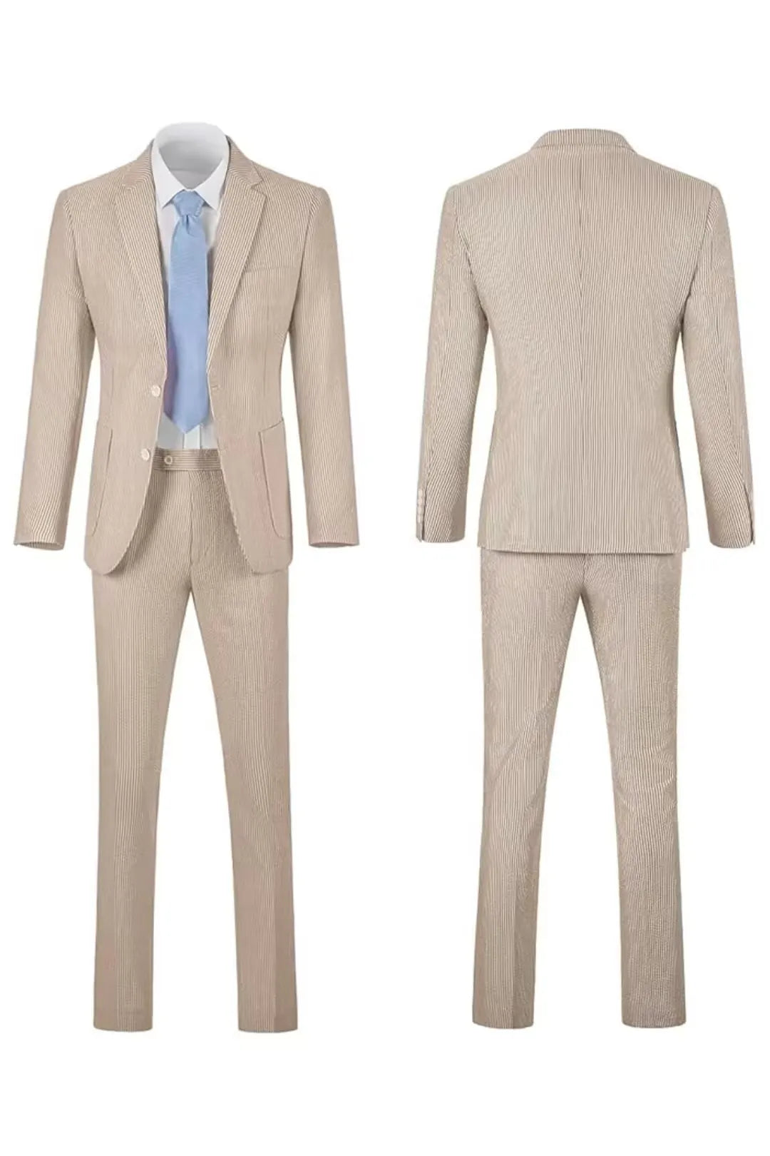 Men's Striped Seersucker 2-Piece Suit | Summer Blazer and Pants